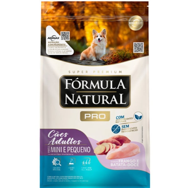 Ração Fórmula Natural Pró Cães Adultos Raças Mini e Pequenas Frango e Batata Doce 15kg