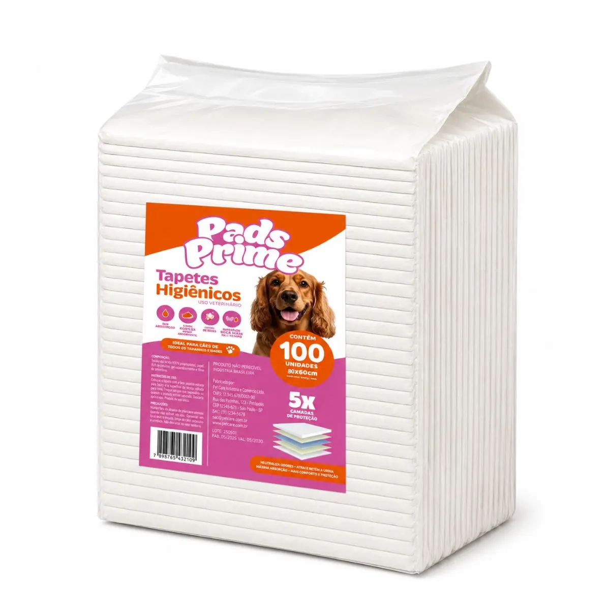 Tapete Higiênico 80x60 100un Pads Prime