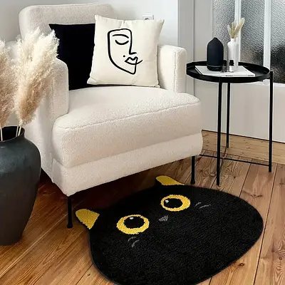 Tapete de banho fofo em forma de gato