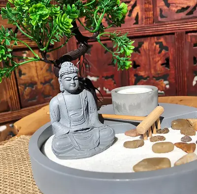 Jardim zen Buda c/ árvore
