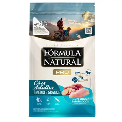 Ração Fórmula Natural Pró Cães Adultos Raças Médias e Grandes Frango e Batata Doce 15kg