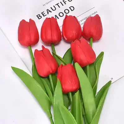 Flores Artificiais - Buquê de Tulipas Vermelhas