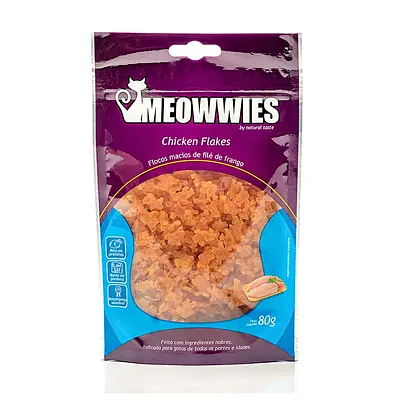 Snack Meowwies Chicken Flake para Gatos 80g