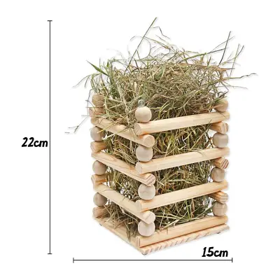 Porta Feno em Madeira Natural Grande para Roedores Golden Pets