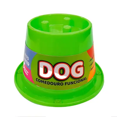 Comedouro Cães Pet Toys Funcional Lento Antiformiga Verde Neon 250ml