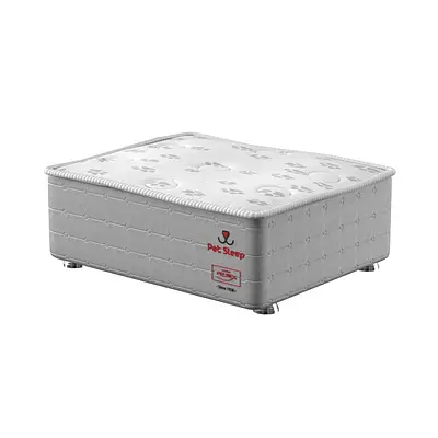 Cama Pet Sleep Pelmex Classic Cinza e Branco para Cães e Gatos