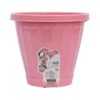 Vaso Uninjet com Prato Rosa
