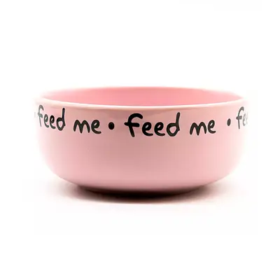 Comedouro Pet Injet Cerâmica Feed Me Rosa para Cães