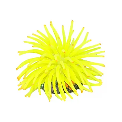 Enfeite Aquário Anêmona Short Soma Amarela 11 Cm