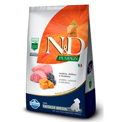 Ração N&D Pumpkin Cães Filhotes Cordeiro Raças Médias 2,5kg
