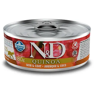Ração N&D Gatos Quinoa Skin e Coat Arenque 80g