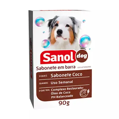 Sabonete Sanol Dog Côco para Cães e Gatos 90g