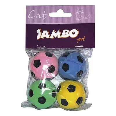 Brinquedo Gatos Jambo Cat Bolinha Fut 4 Unidades