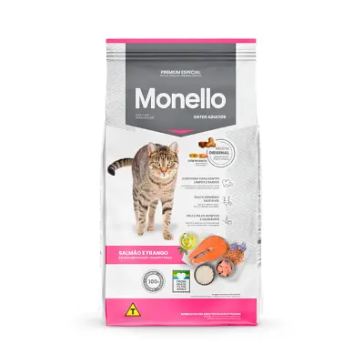 Ração Monello Gatos Adultos Salmão e Frango 10,1kg
