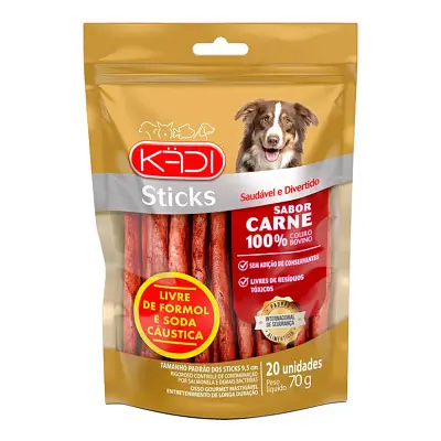 Sticks Cães Kadi Carne 20 Unidades