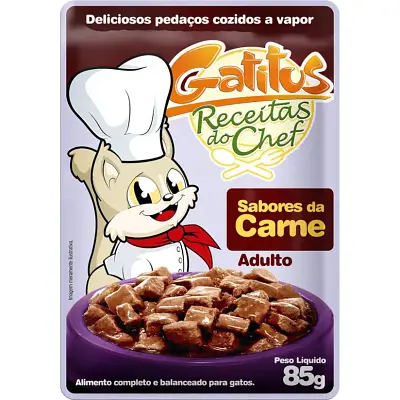 Ração Gatos Úmida Gatitus Sabores da Carne 85g