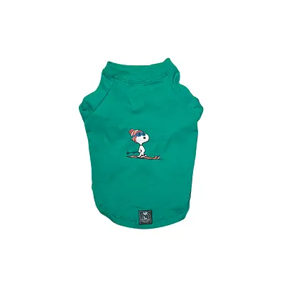 Camiseta Zooz Pets Snoopy Esqui Verde para Cães