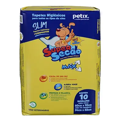 Tapete Higiênico Super Secao Max Slim com 10 Unidades