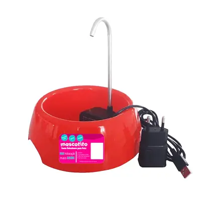 Fonte Bebedouro Mascotito Bivolt Vermelho 600ml