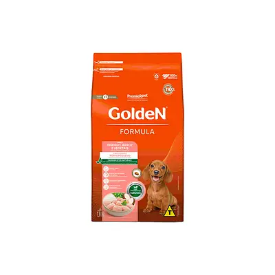 Ração Golden Fórmula Mini Bits para Cães Filhotes de Porte Pequeno Sabor Frango e Arroz