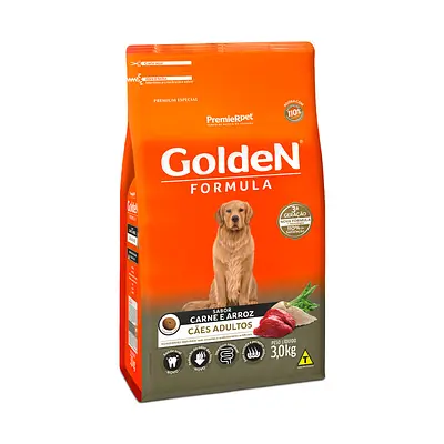 Ração Golden Fórmula para Cães Adultos Sabor Carne e Arroz
