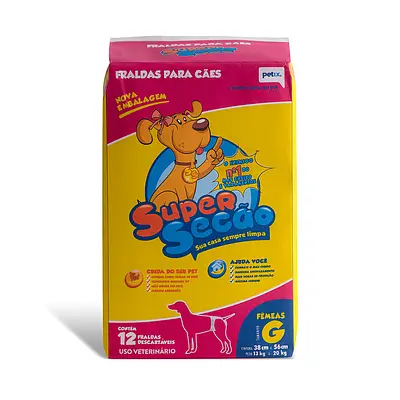 Fralda Descartável Super Secão para Cães Fêmeas