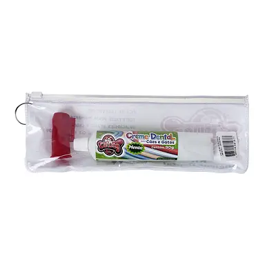 Conjunto de Higiene Dental CatDog Para Cães e Gatos Sabor Menta - Cores Sortidas