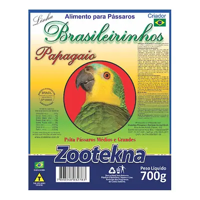 Ração Zootekna Brasileirinhos para Papagaios - 700g