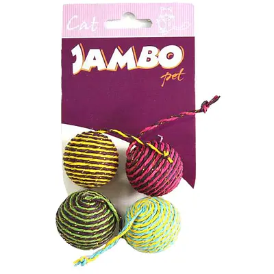 Brinquedo Jambo Palha Bolinha Colorida para Gatos