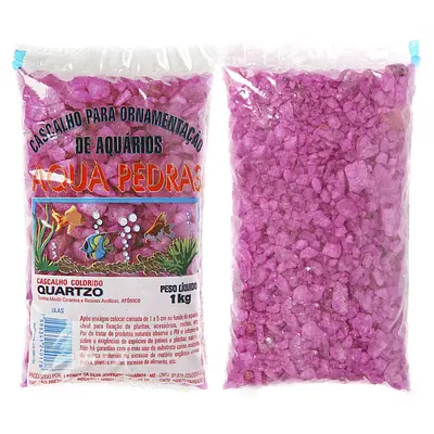 Substrato Para Aquários Aqua Pedras Cascalho de Quartzo Natural N02 Lilás