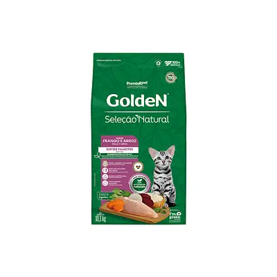 Ração Golden Seleção Natural para Gatos Filhotes Sabor Frango e Arroz