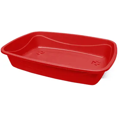 Bandeja Higiênica Pet Injet Luxo Patas para Gatos Vermelho