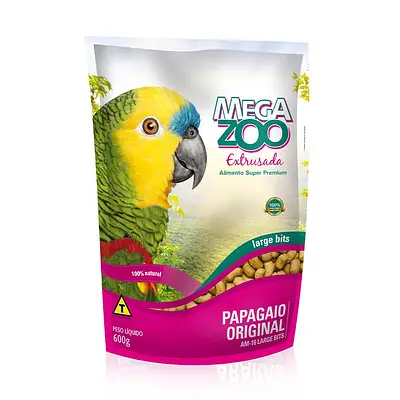 Ração Extrusada Megazoo para Papagaio Large 600g