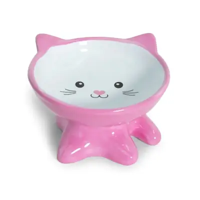 Comedouro Gatos The Pets Porcelana Filhote Rosa 250ml