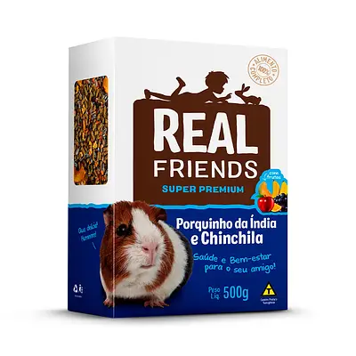 Ração Zootekna Real Friends para Porquinho da Índia e Chinchila sabor Frutas 500g