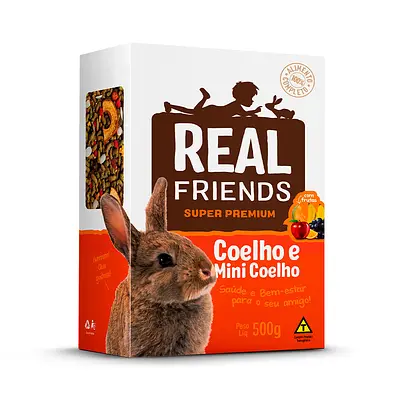 Ração Zootekna Real Friends para Coelho sabor Frutas 500g