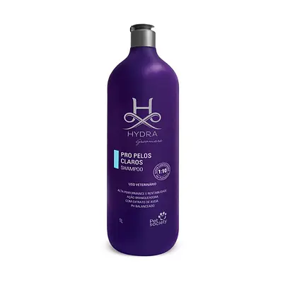 Shampoo Hydra Groomers Pro Pelos Claros para Cães e Gatos 1L