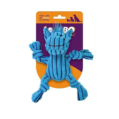 Brinquedo Jambo Mini Knot Hippo Azul para Cães