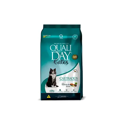 Ração Qualiday para Gatos Adultos Castrados Sabor Salmão