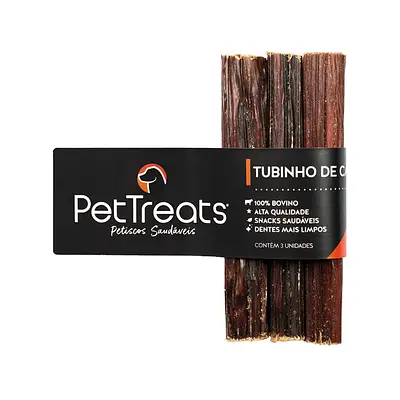 Osso PetTreats Tubinho de Carne para Cães - 3 unidades