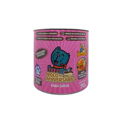 Bolo de Aniversário Padaria Pet para Gatos Sabor Salmão 70g