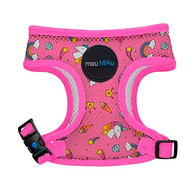 Peitoral MeuAuAu Unicórnio Rosa para Cães