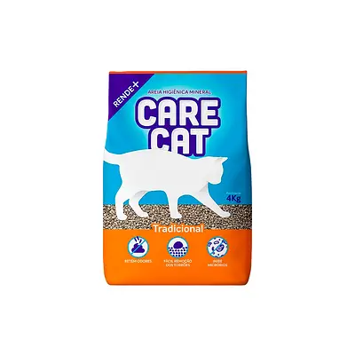 Areia Higiênica Carecat Tradicional para Gatos 4kg