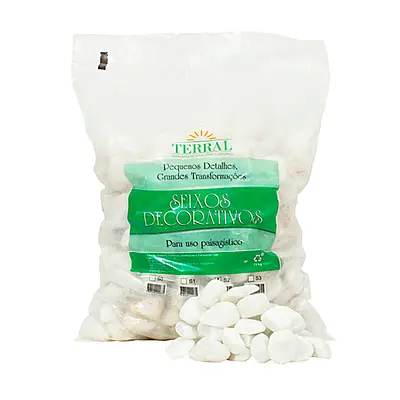 Seixo Terral Branco para Jardim 15 kg
