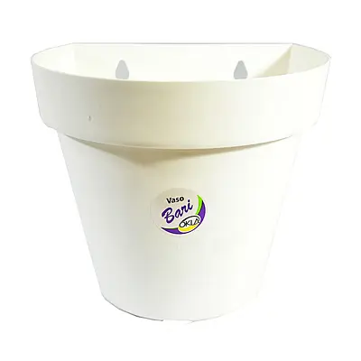 Vaso de Parede Okla Bari Branco para Jardim