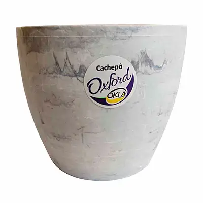 Vaso Okla Oxford Carrara Branco para Jardim
