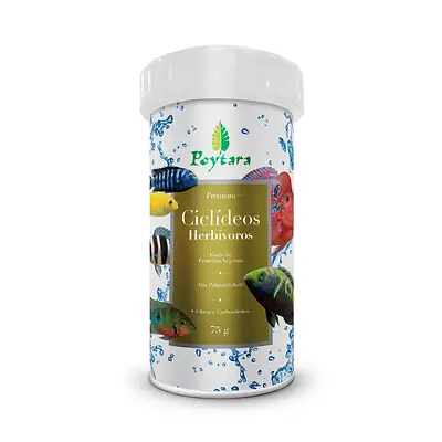 Alimento Potyara para Peixes Ciclídeos Herbívoros