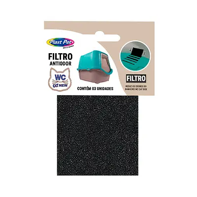 Refil Filtro Plast Pet Antiodor WC Cat New com 3 Unidades