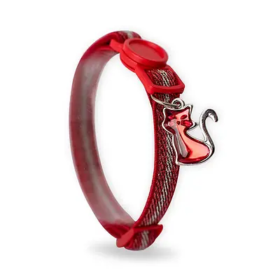 Coleira Modernpet Red Hot Elástica Vermelha para Gatos