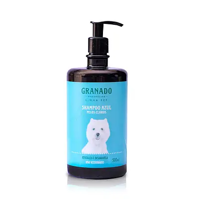 Shampoo Granado Azul Pelos Claros para Cães e Gatos 500 ml